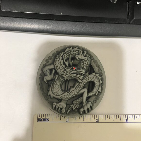 Buckle Rage pewter-colored dragon belt buckle with red eye - Picture 3 of 6